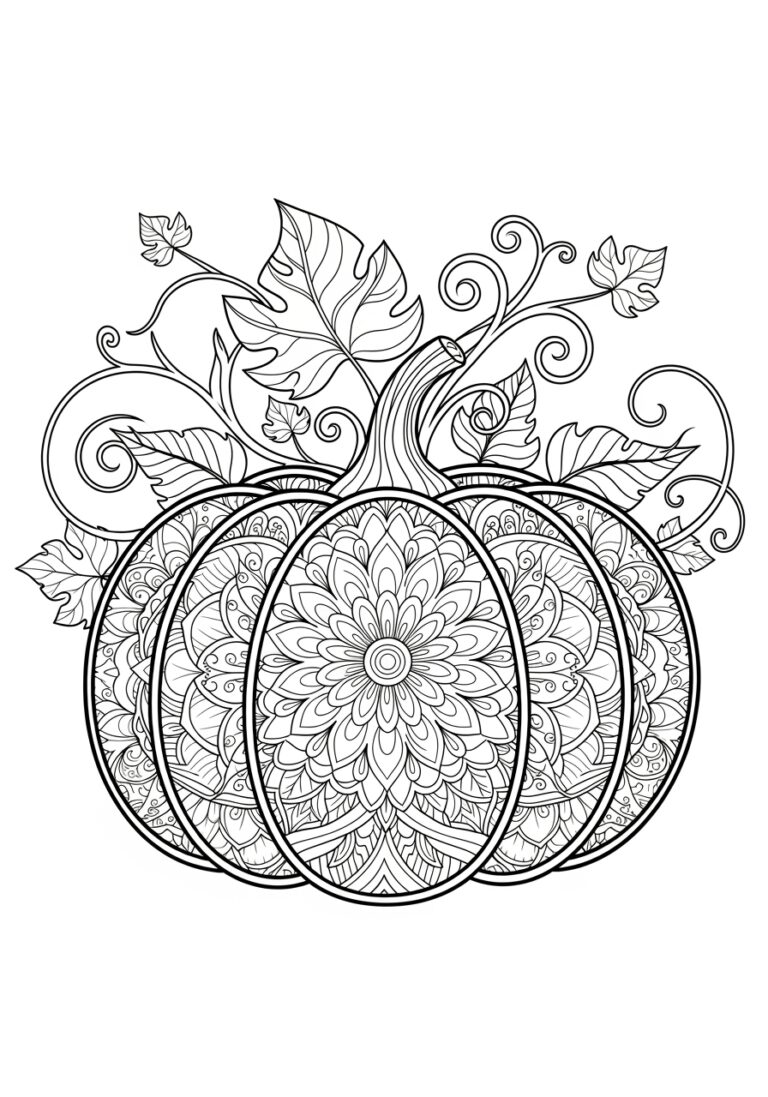 Pumpkin Mandala Coloring Page