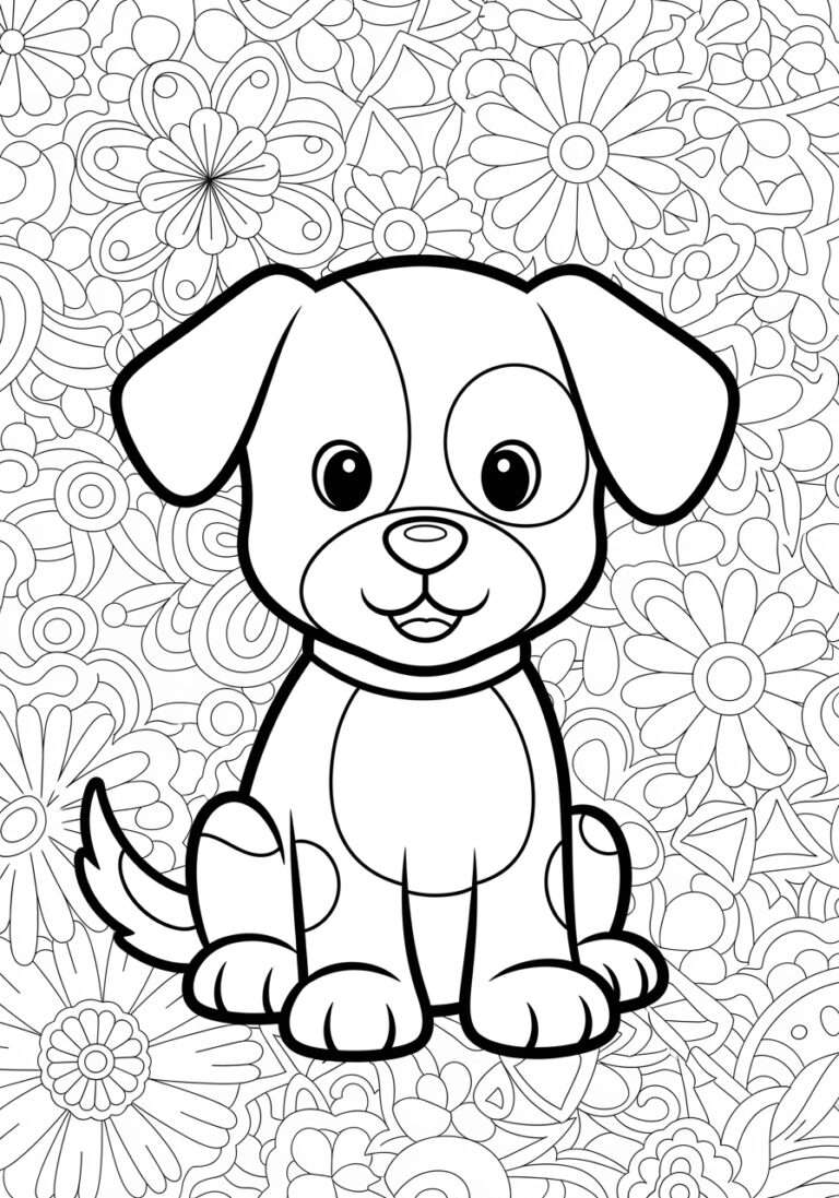Puppy Cartoon Coloring Page
