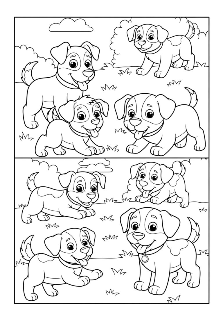 Puppy Playtime Coloring Page