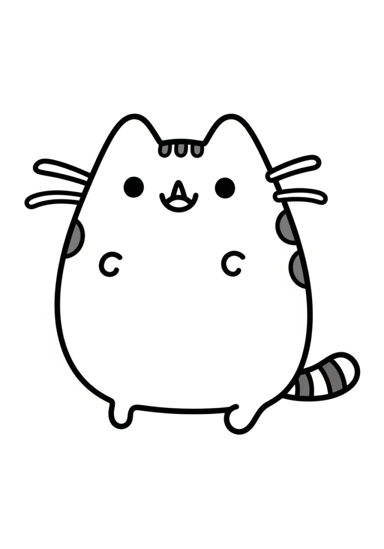 Pusheen Halloween Coloring Page
