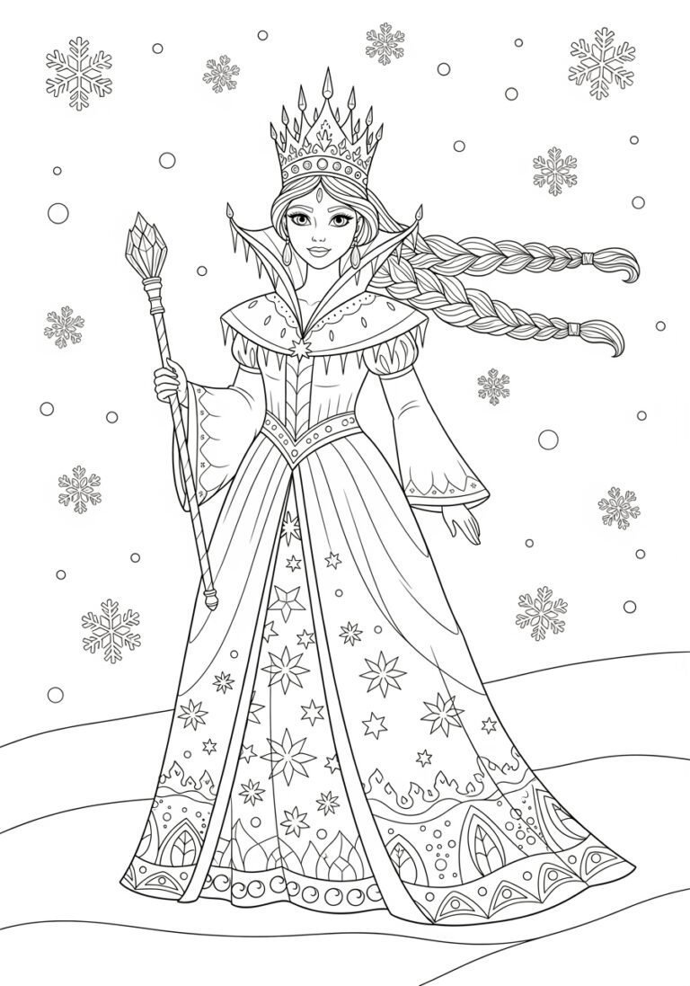 Queen Elsa Coloring Page