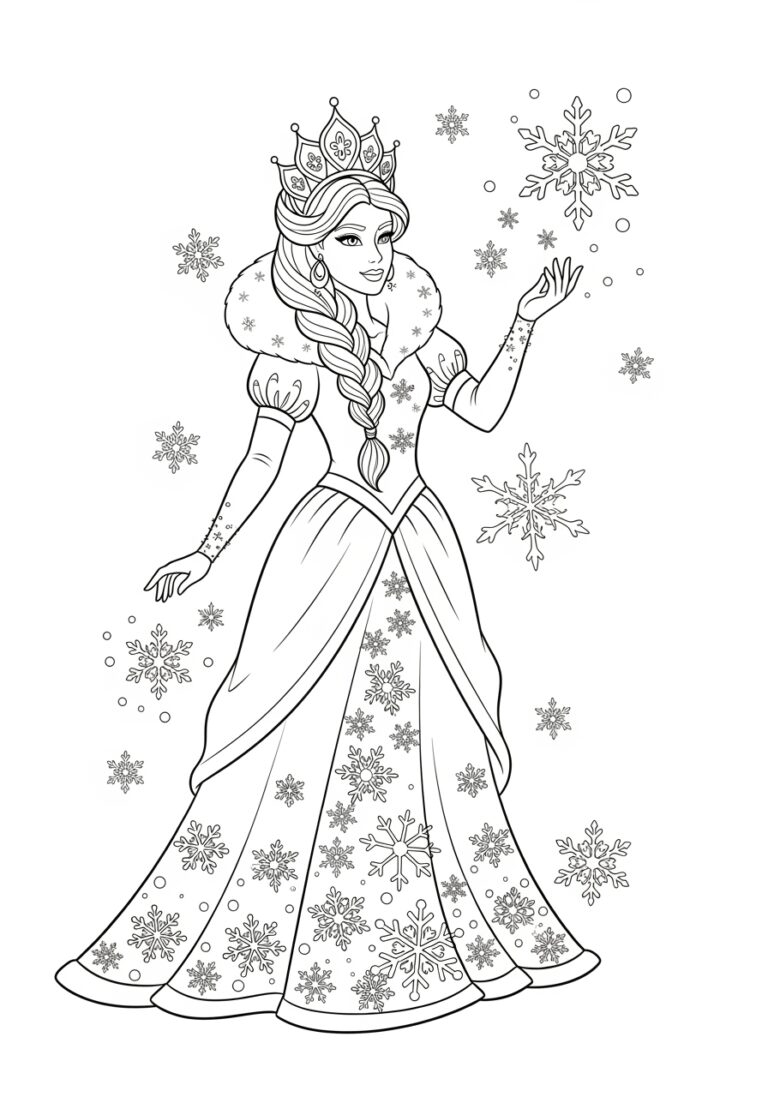 Queen Elsa Frozen Coloring Page