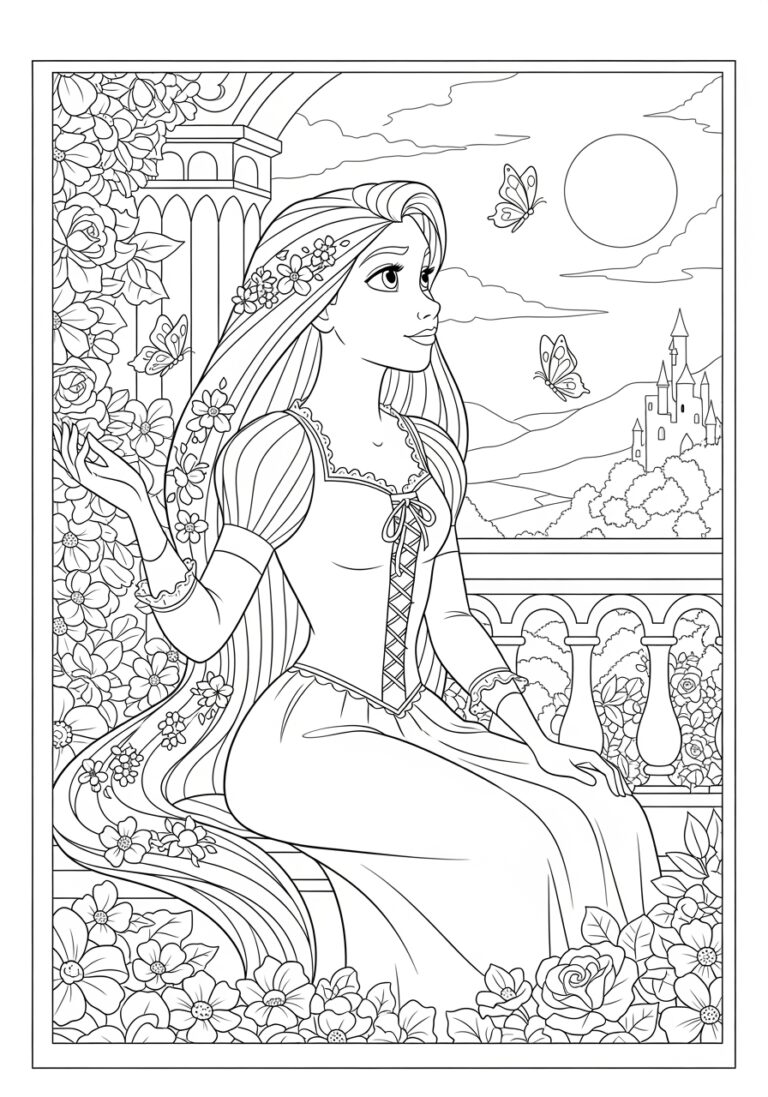 Rapunzel Tangled Coloring Page
