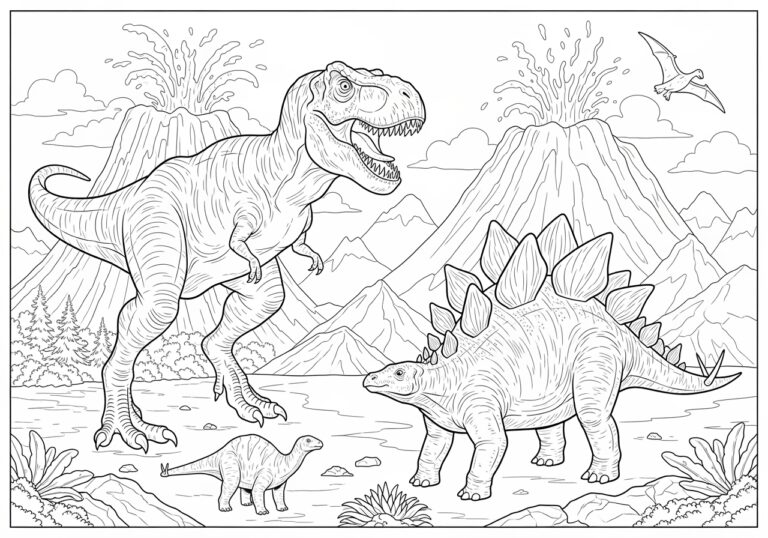 Real Dinosaur Coloring Page