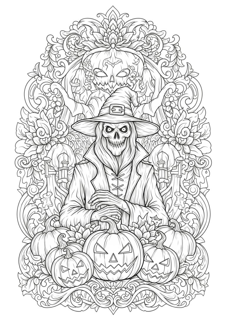Realistic Halloween Coloring Page