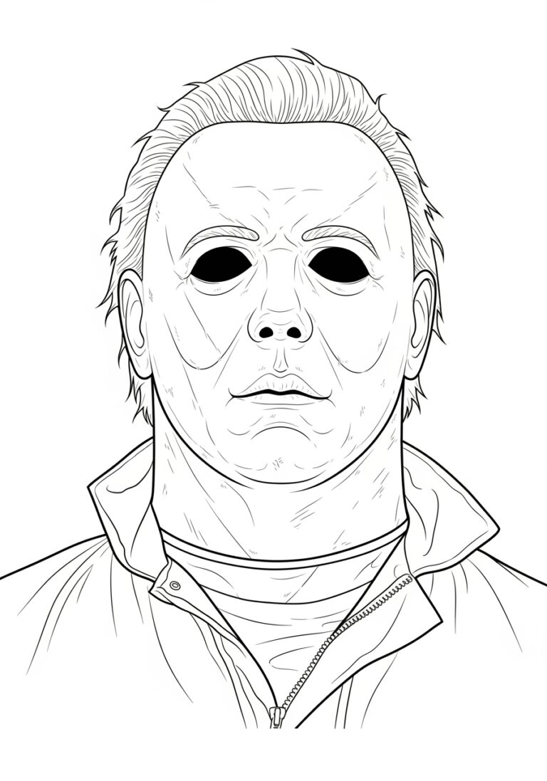 Realistic Michael Myers Portrait Coloring Page