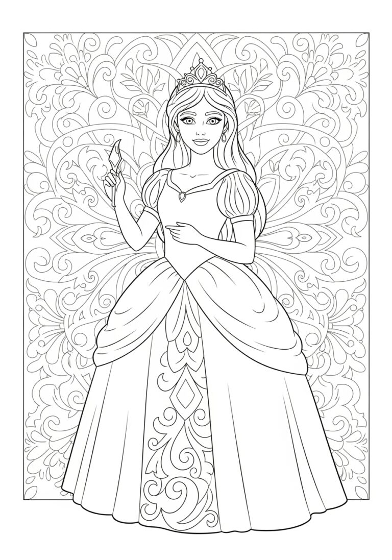 Realistic Princess Coloring Page