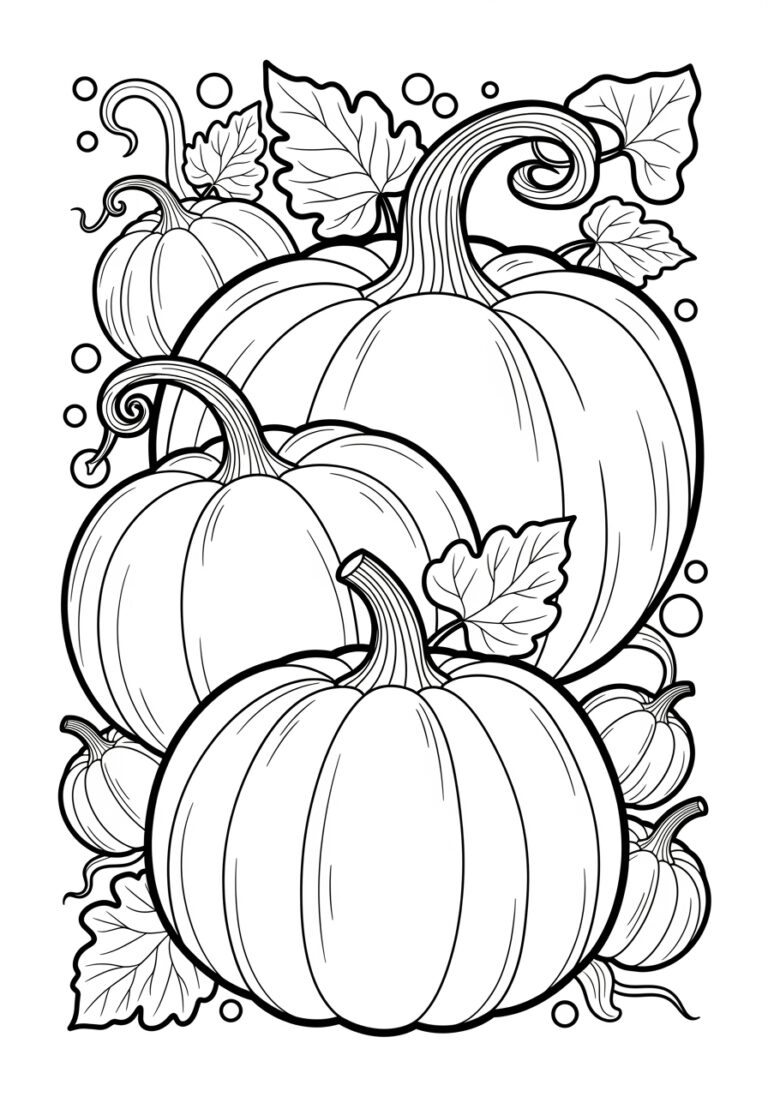 Realistic Pumpkin Coloring Page