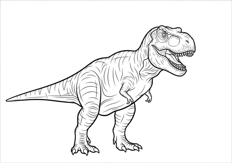 Realistic T Rex Coloring Page