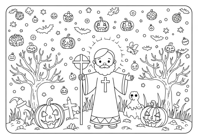 Religious Halloween Coloring Page