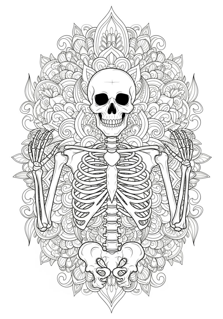 Scary Skeleton Coloring Page