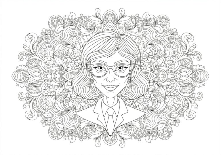 Scary Teacher Coloring Page