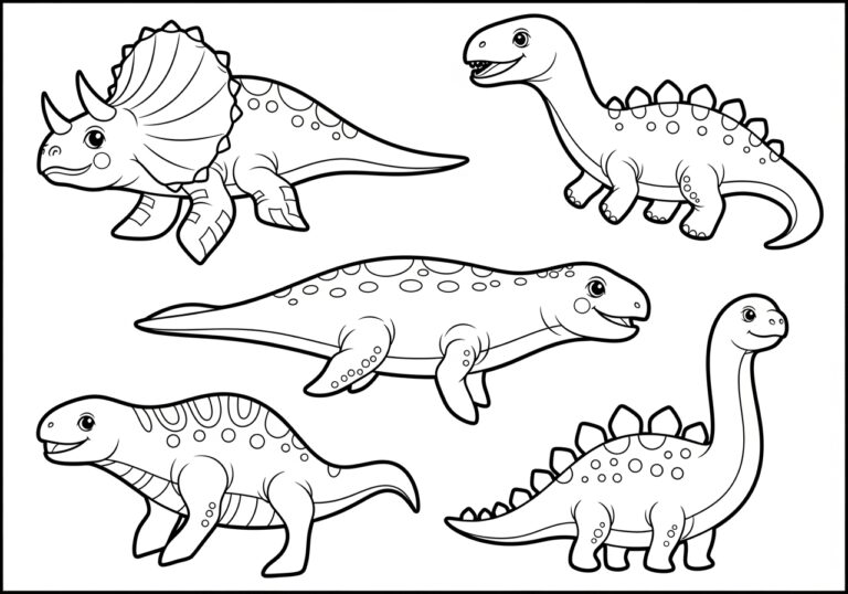 Sea Dinosaur Coloring Page to Print Out and Color