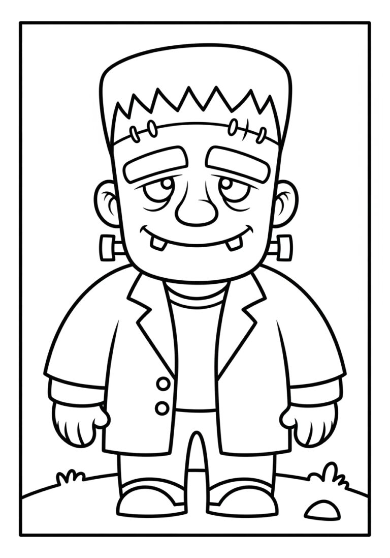 Simple Frankenstein Outline Coloring Page