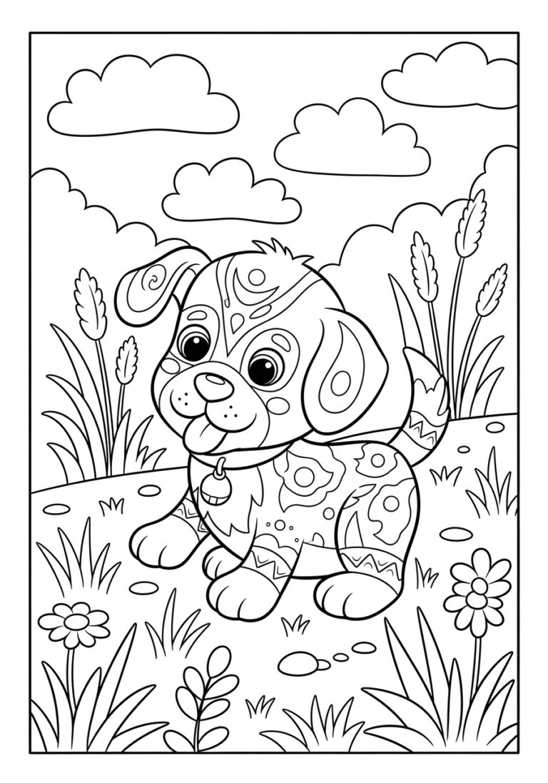 Simple Puppy Coloring Page