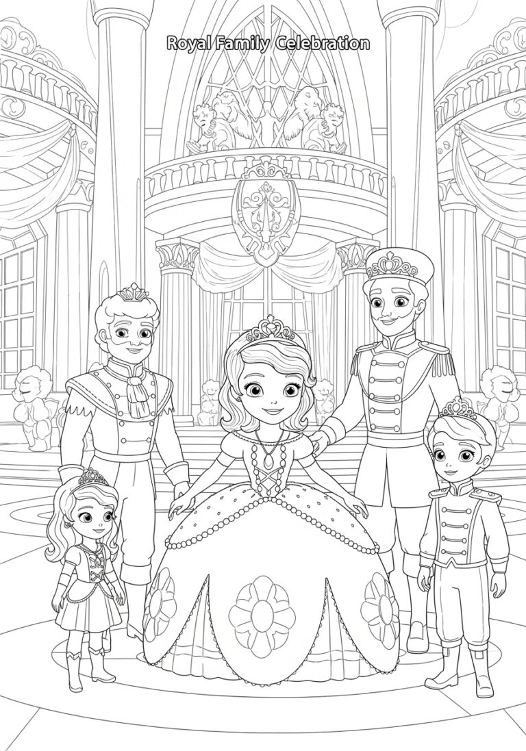 Sofia the First Family Coloring Page