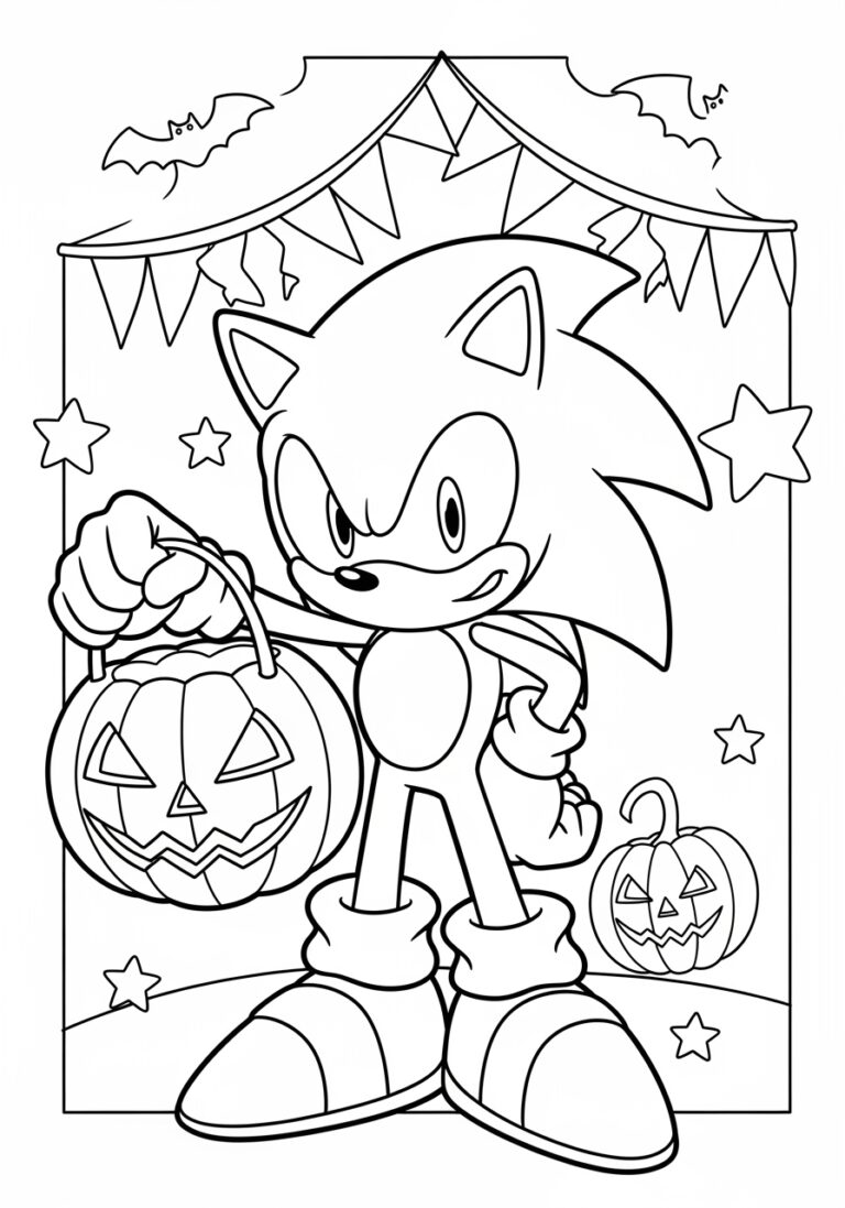 Sonic Halloween Coloring Page