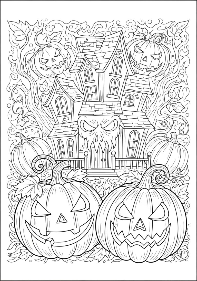 Spooky Halloween Coloring Page Printable