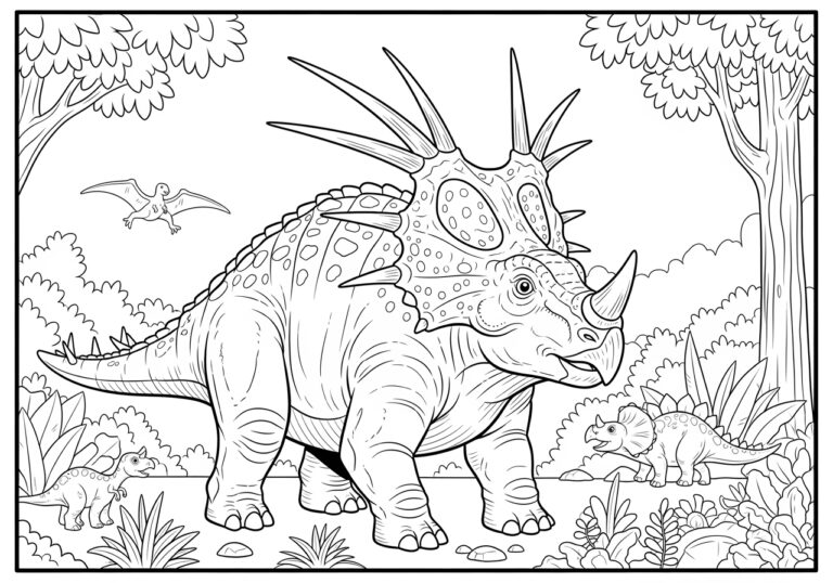 Styracosaurus Coloring Page to Print Out and Color
