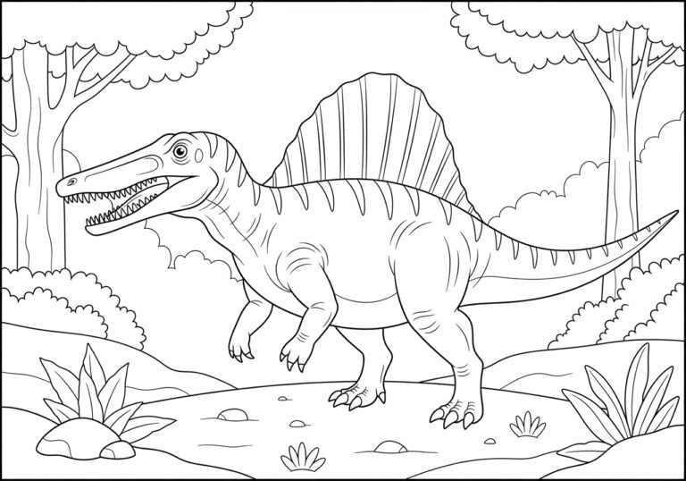 Suchomimus Coloring Page to Print Out and Color
