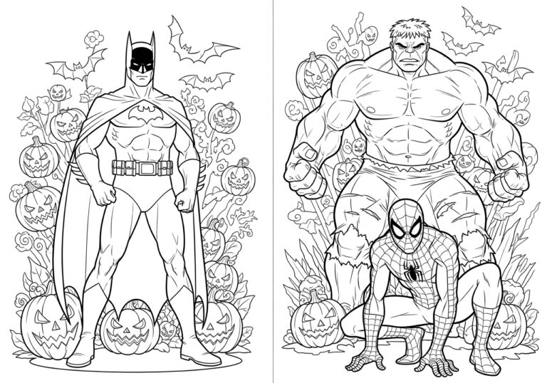 Superhero Halloween Coloring Page