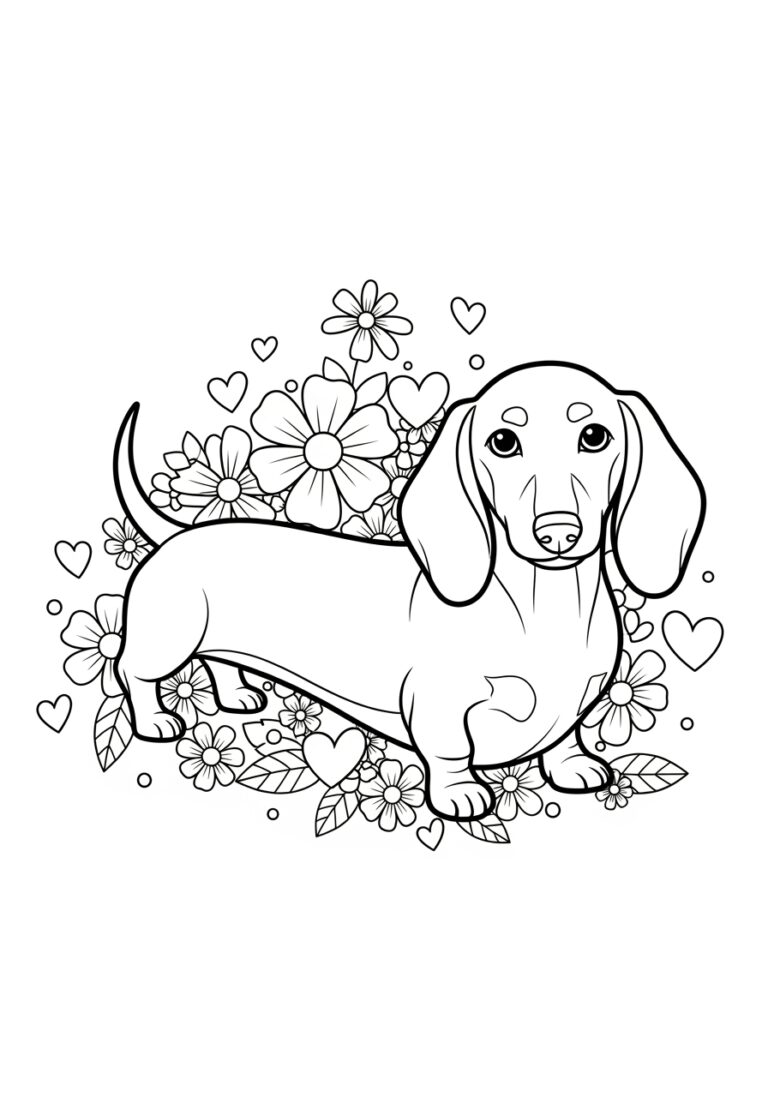 Weenie Dog Coloring Page