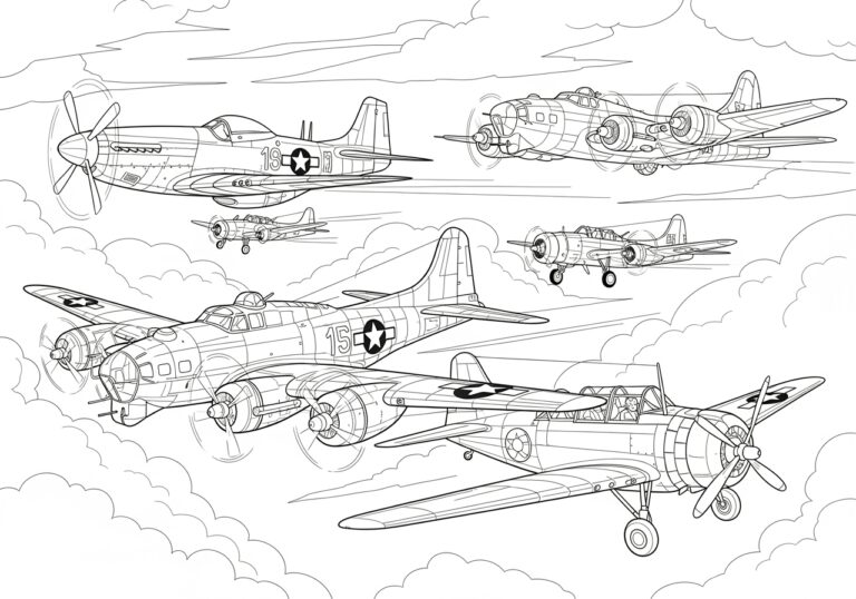 WW2 Airplane Picture to Print Out and Color