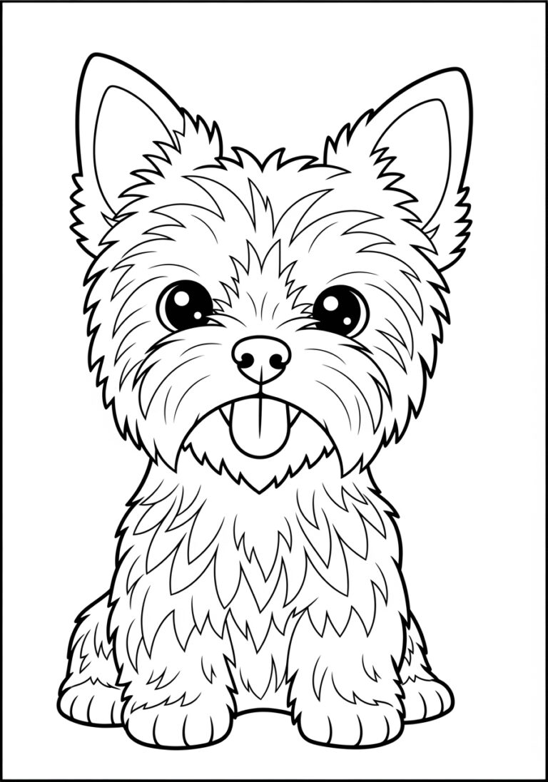 Yorkie Dog Coloring Page