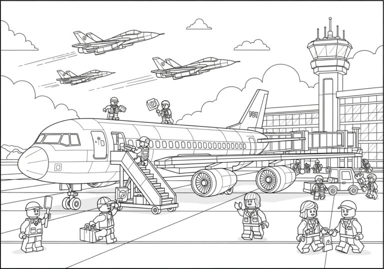 Lego Airplane Picture to Print Out and Color