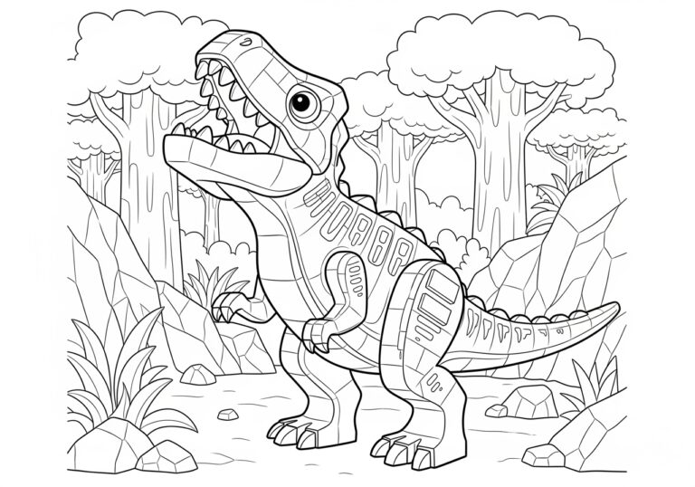 Lego Carnotaurus Coloring Page