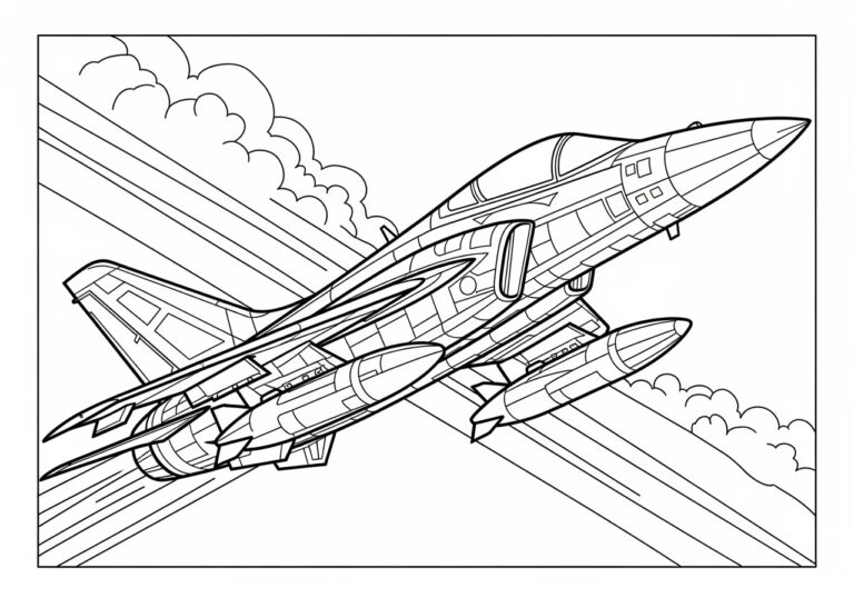 Jet Plane Coloring Page to Print Out and Color