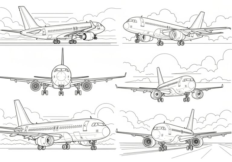 Realistic Airplane Coloring Page