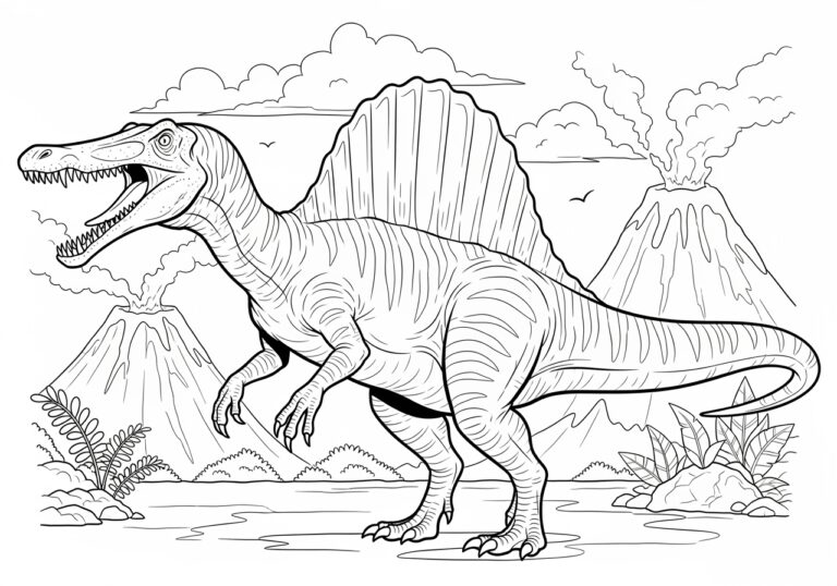 Dinosaur Coloring Page: Spinosaurus