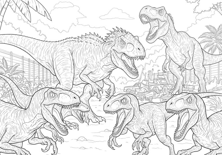 Jurassic Park World Dinosaur Coloring Page