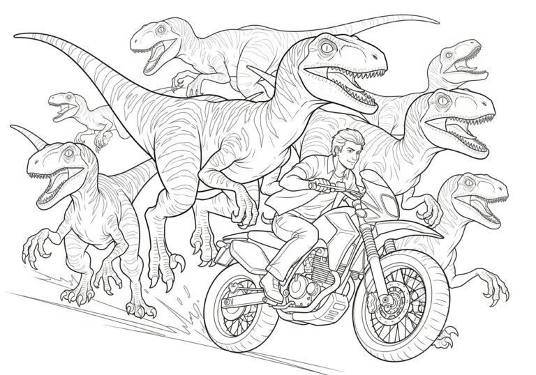 Jurassic World Blue Colouring Page