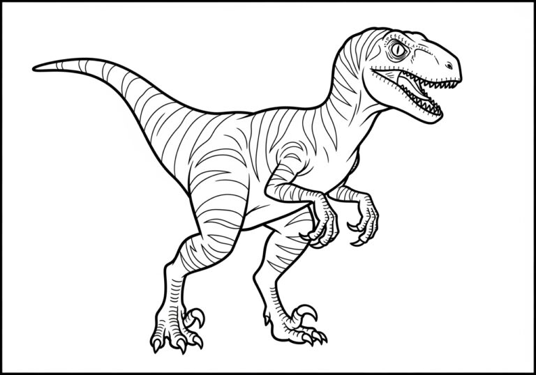Jurassic World Raptor Coloring Page