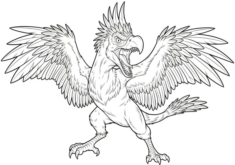 Pyroraptor Coloring Page to Print Out and Color