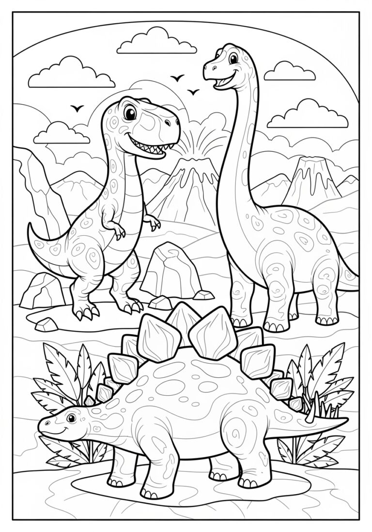 Colour by Number Dinosaur