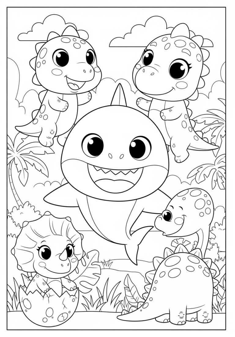 “Pinkfong Dinosaur Coloring Page”