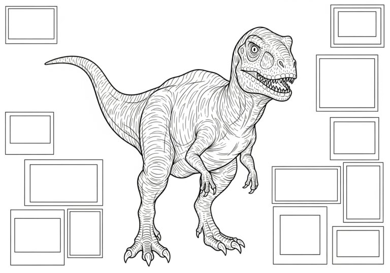 Blue Dinosaur Coloring Page to Print Out and Color