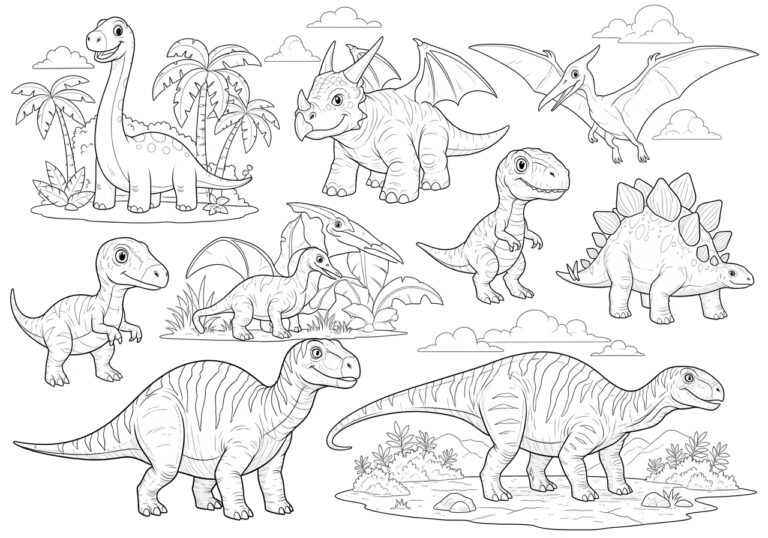 Drawing of Dinosaurs Printable