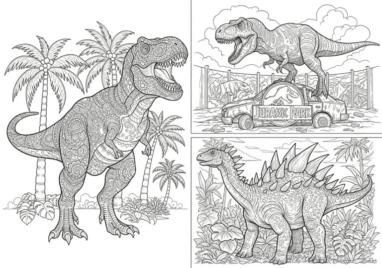 Hard Dinosaur Coloring Page to Print Out and Color
