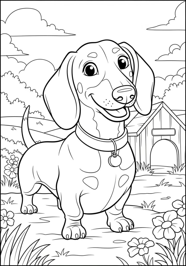 Weiner Dog Coloring Page