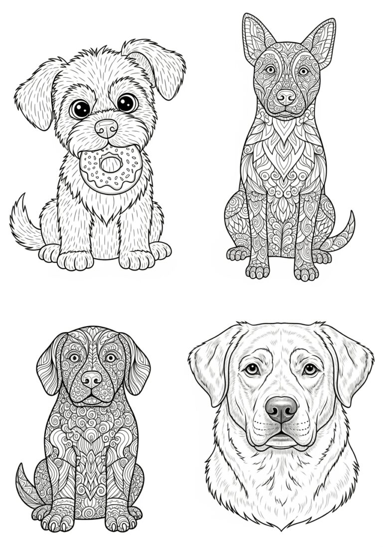Dog Animal Coloring Page for Adults