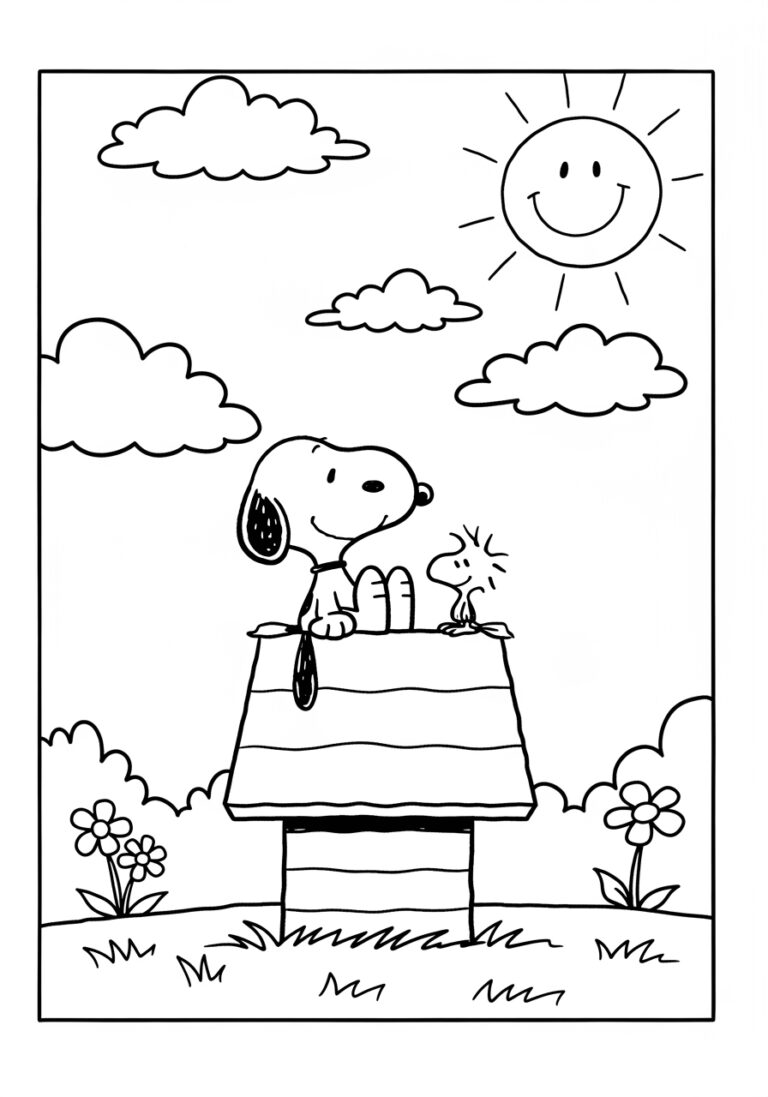 Snoopy Dog House Coloring Page