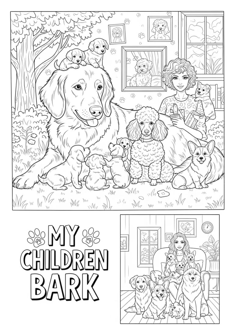 Dog Mom Coloring Page