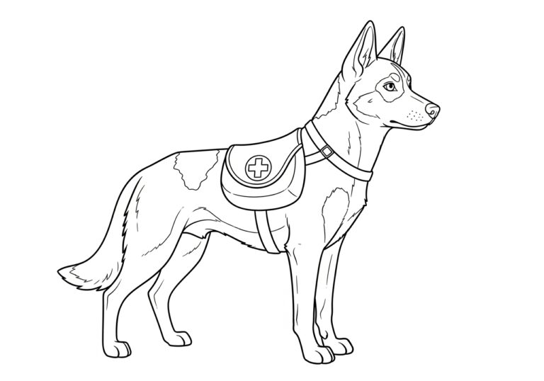 Rescue Dog Coloring Page