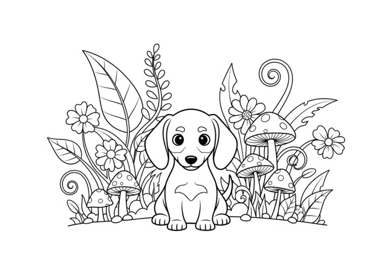 Dachshund Puppy Coloring Page