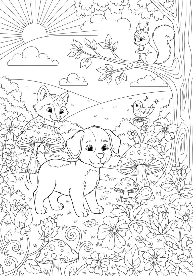 Puppy Picture to Print Out and Color