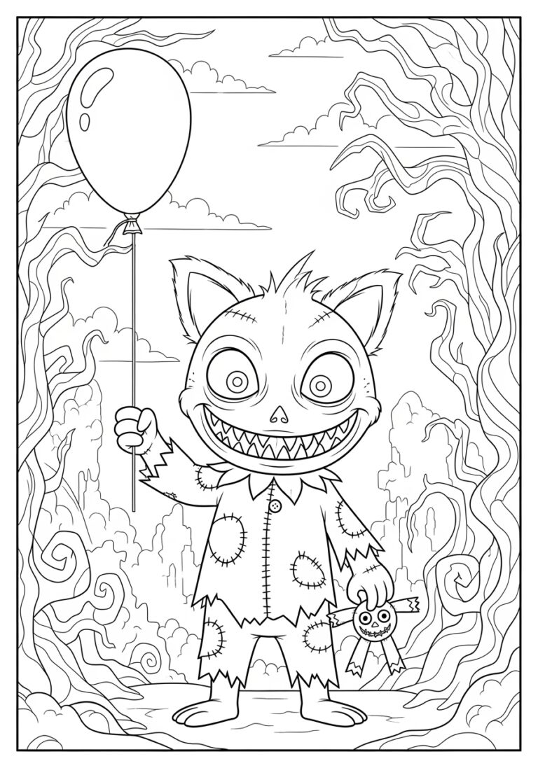 Scary Cartoon Coloring Page